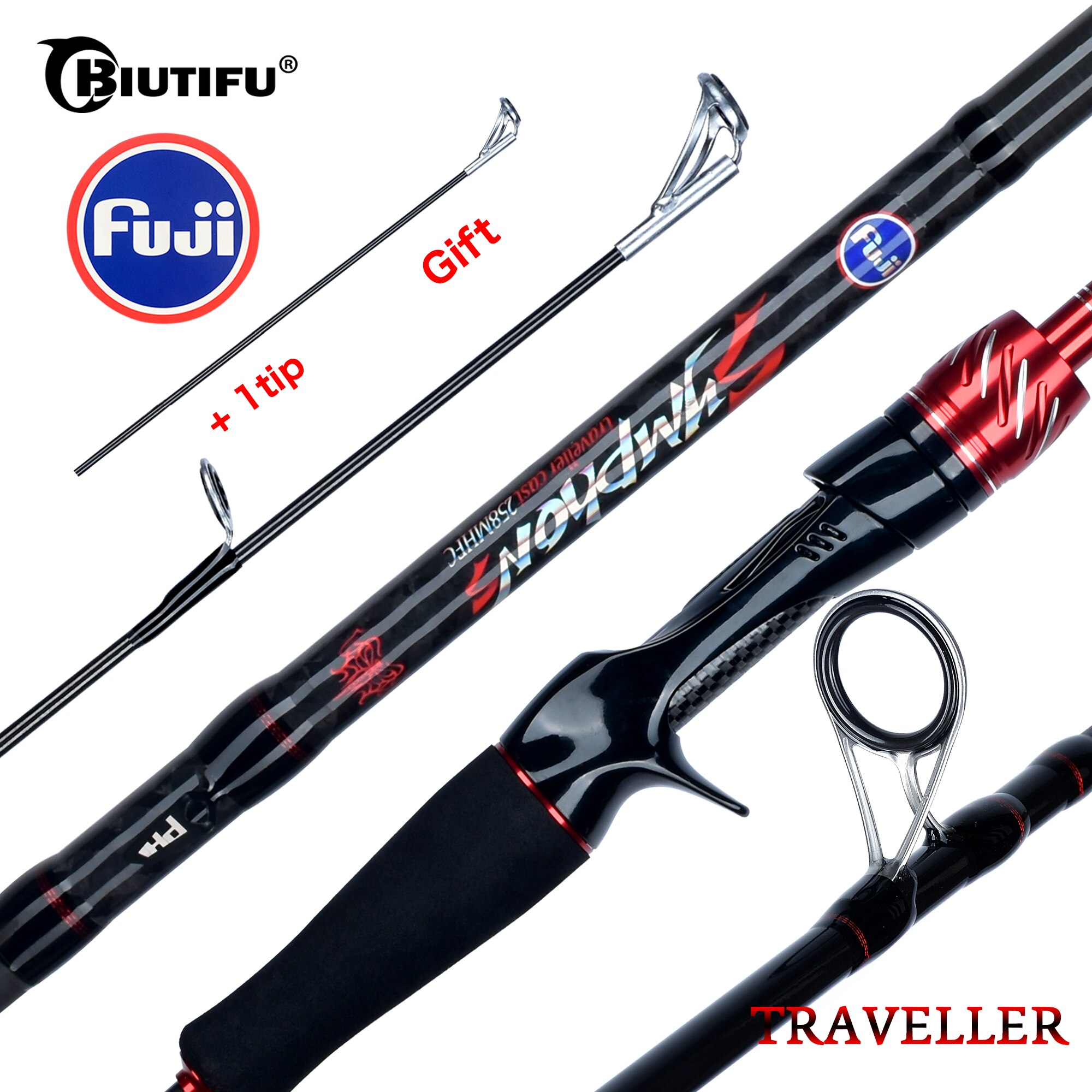Fishing Rod Ice - BIUTIFU Podróżnik Spinning Casting Fuji Lure