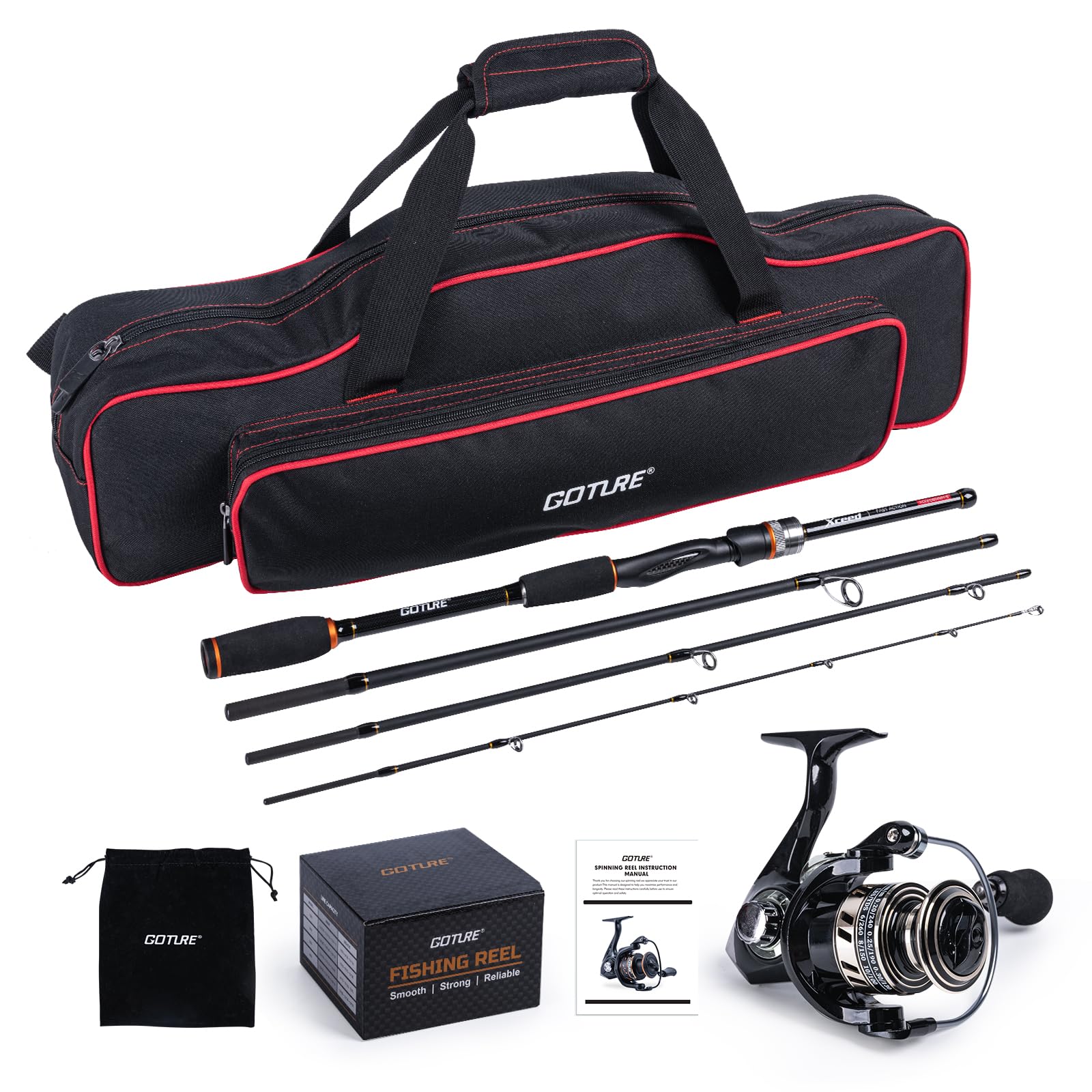 Fishing Rod Spinning - Goture Przenośny Zestaw Wędkarski Spinningowy z