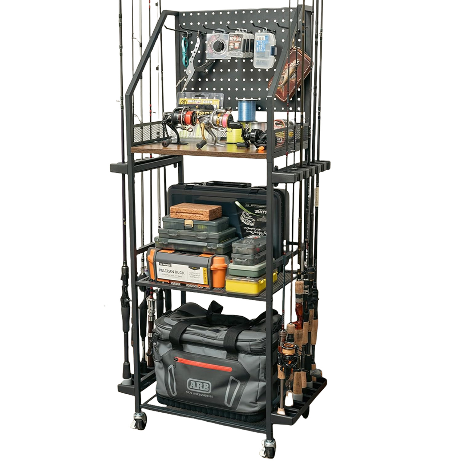 Fishing Rod Case - Wielofunkcyjne uchwyty na wędki, 3-poziomowy stojak