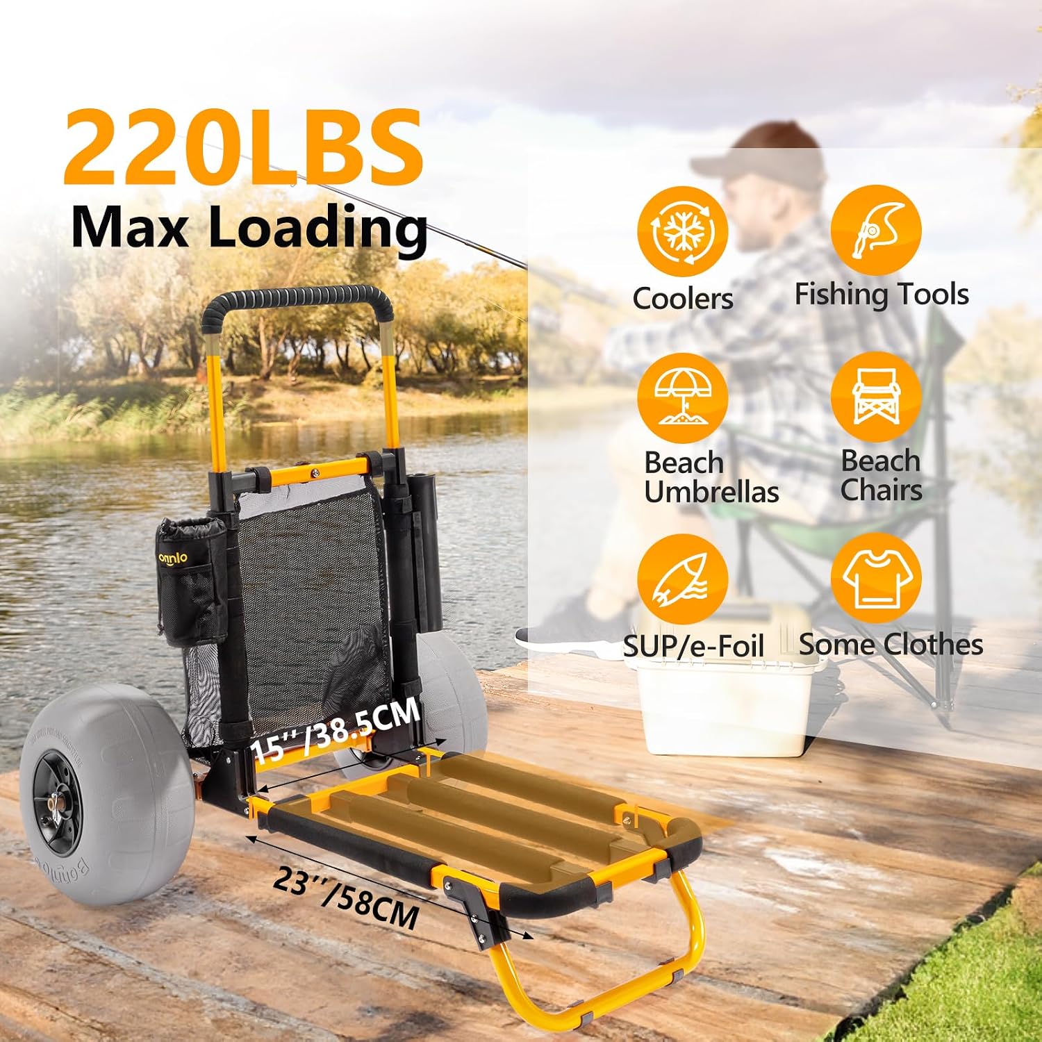 Wózek plażowy Bonnlo, wózek do – Fishing Rod Holder recenzja i cena